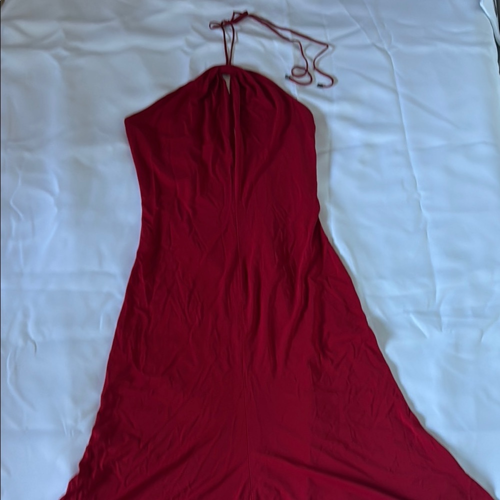 Elie Tahari | Red Halter Backless Dress